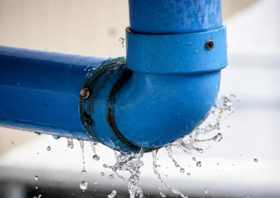 Leaking water from rusty pipe joint